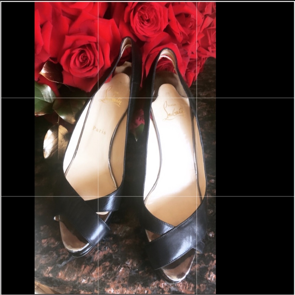 Christian Louboutin sling back, peep toe stiletto